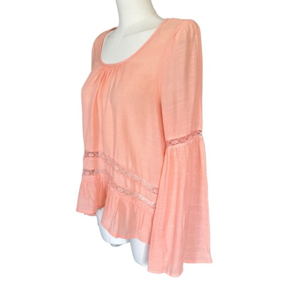Anthropologie E&M Round Neck Long Sleeve Lightweight Flowy Pullover Top L - Picture 2 of 10